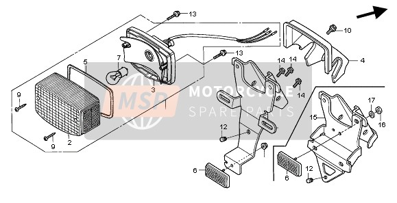 Honda NPS50 2008 Fanale Posteriore per un 2008 Honda NPS50